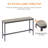 3-Piece Long Bar Table & PU Upholstered Stool Set - Pub Height Dining Furniture for Home Bar & Kitchen-684295611