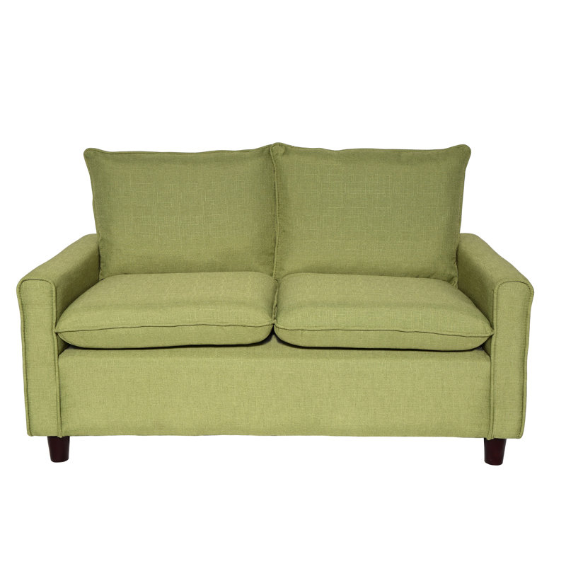 Causeuse à accoudoirs carrés en lin Schaller, 100% lin citron vert