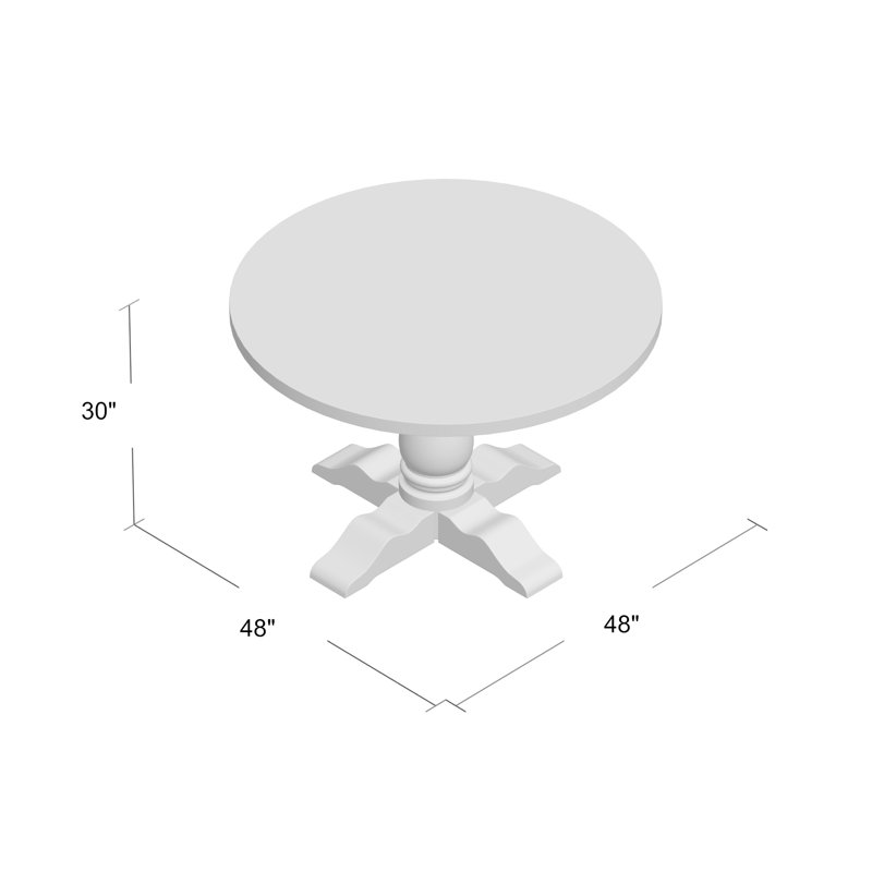 Aguilera 48" Pine Round Dining Table , Weathered Gray