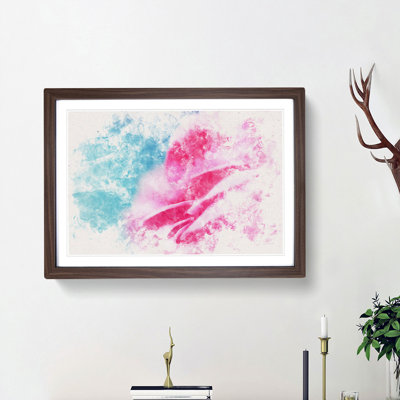 Pink Carnation on Blue - Picture Frame Painting Print