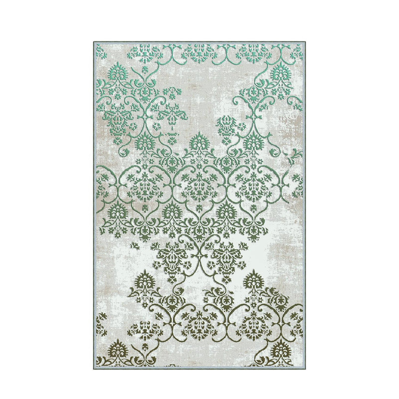 Stylish Woven Carpet, 5.2 x 7.5 Feet | 100% Polyester, 0.3 in Pile Height, Antibacterial, Non-Slip PVC Dot Underside | Machine Washable, 3D Digital Print | Perfect for Living Room, Bedroom & Home Décor