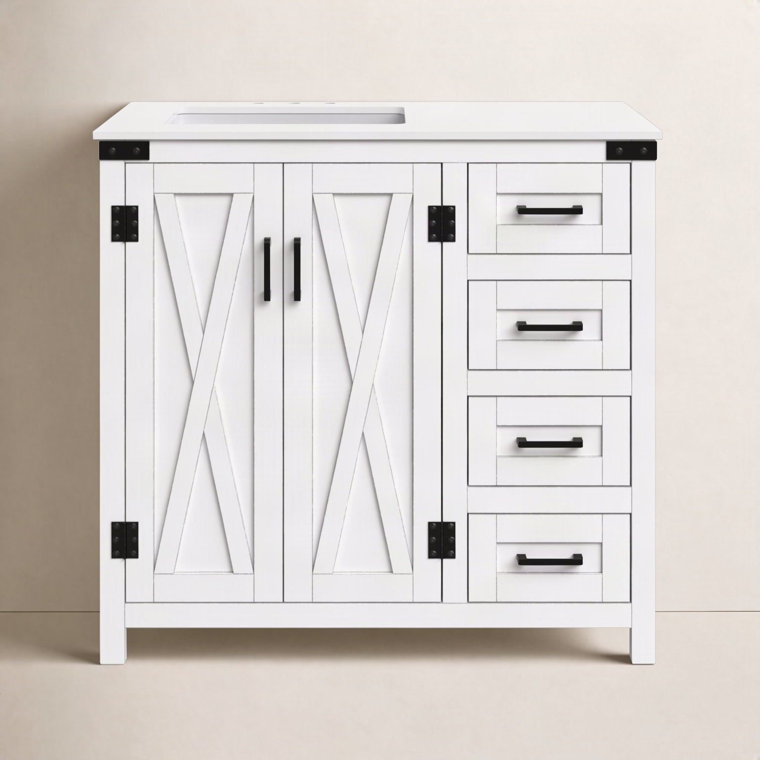 Slayton 36'' Single Bathroom Vanity, White