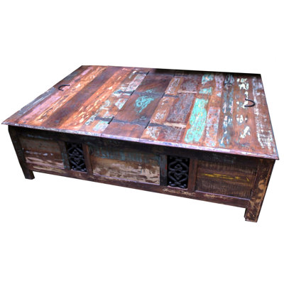 Rectangular Storage Wood Coffee Table