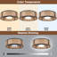 Ventilateur de plafond encastré en rotin 20 "avec lumières et télécommande Boho Farmhouse