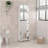 Urano Mirror Linen Cabinet, Four Interior  Shelves, Five External Shelves -White
