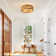 20”rattan Ceiling Fan With Light And  Remote Control,boho Ceiling Fan With Light And Paper Rope For Living Room/bedroom/dining Room