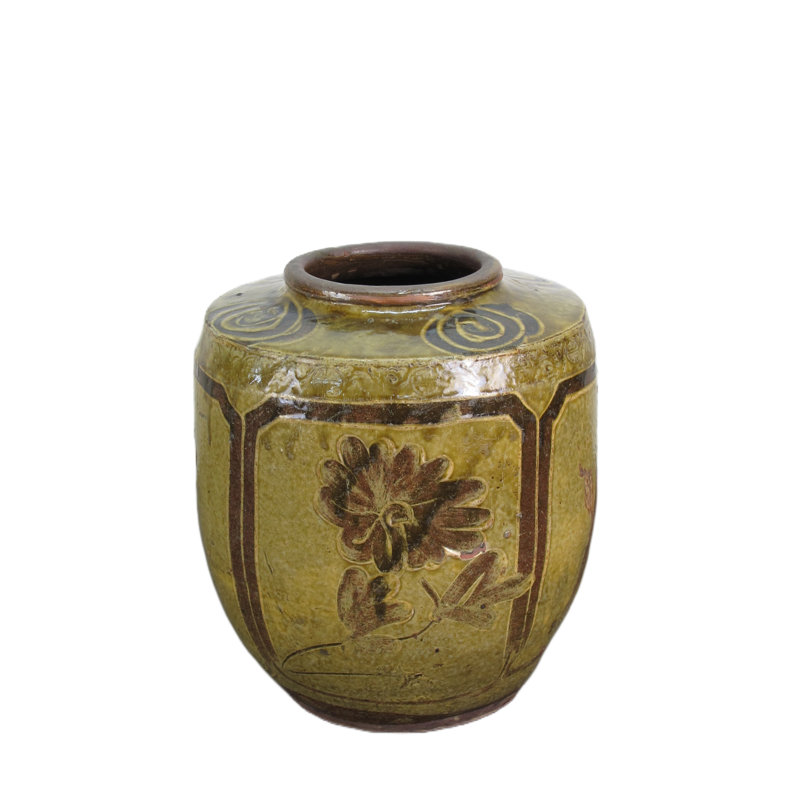 Asian Classic Handmade Pottery Jar