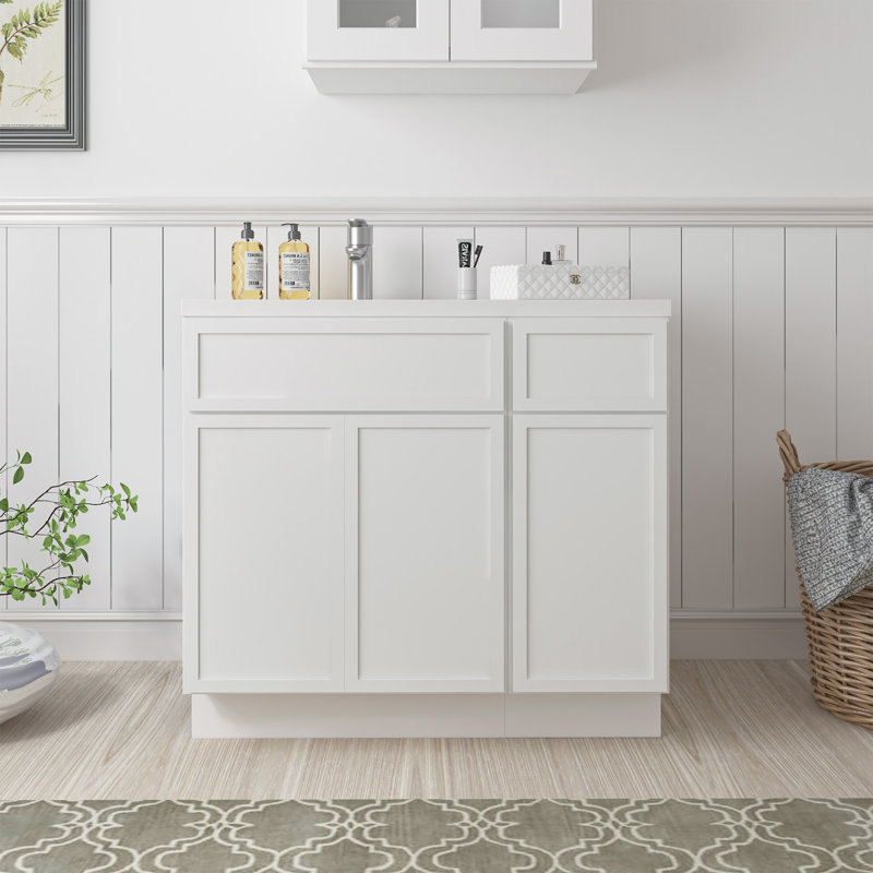 Base de meuble-lavabo simple 36 po seulement, Blanc