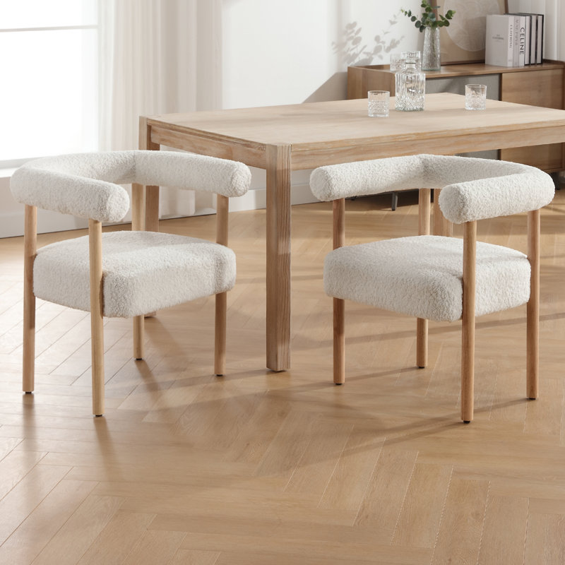 Chaise d'appoint Deizel, Blanc / brun