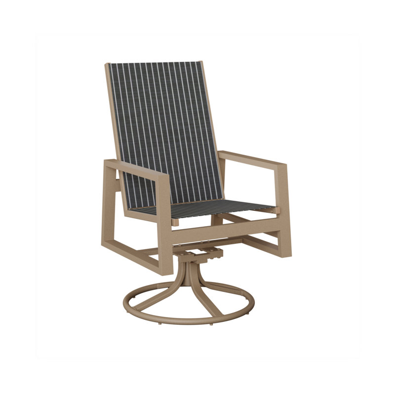 Chaise berçante berçante à haut dossier berçant Vida Berlin Gardens, Whisper rayé bleu marine