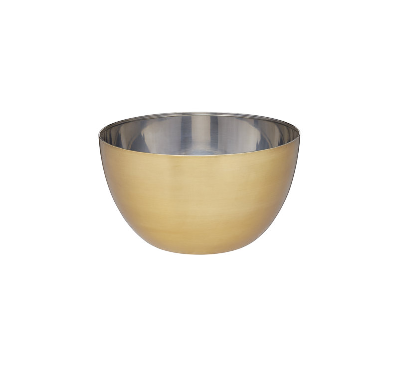 MasterClass Stainless Steel Brass Finish Mixing Bowl, 24 cm