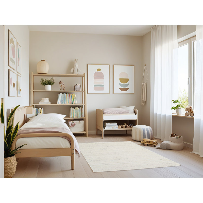 Surface beige contemporaine tapis, Rectangle 3 pi x 5 pi
