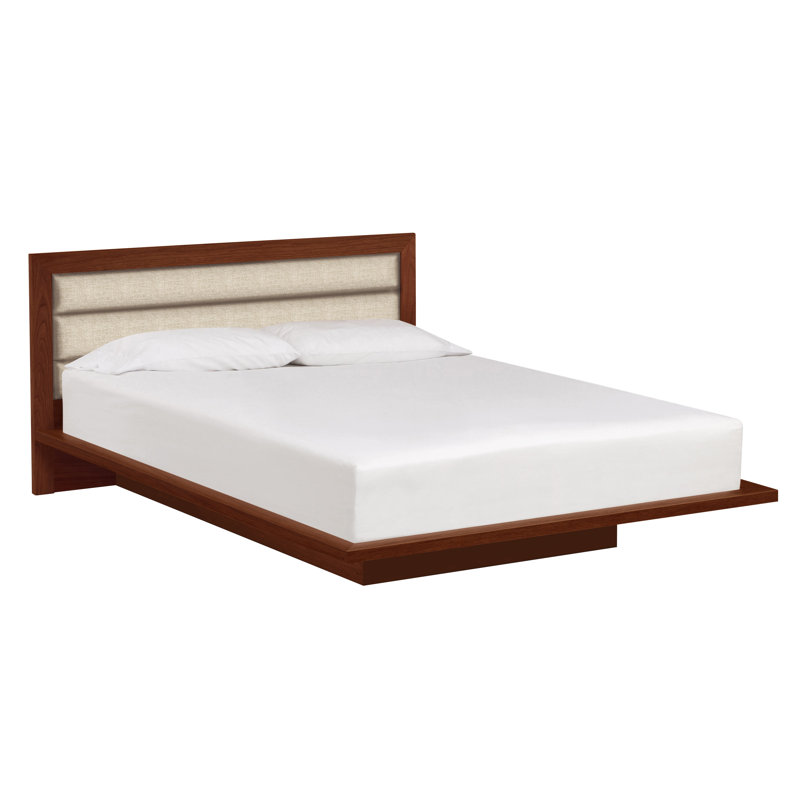 Moduluxe Upholstered Bed, Cognac Cherry, California King, Hemp Fabric