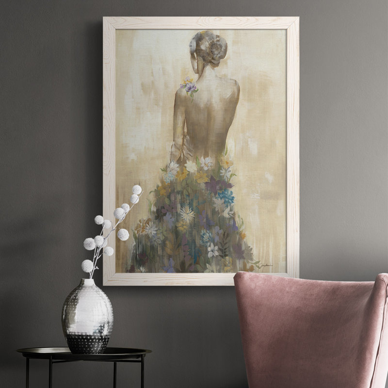 Aspia Garden Gown - Reproduction d'un seul cadre photo sur toile, H 43,5 po x l 31,5 po x P 1 po, Blanc