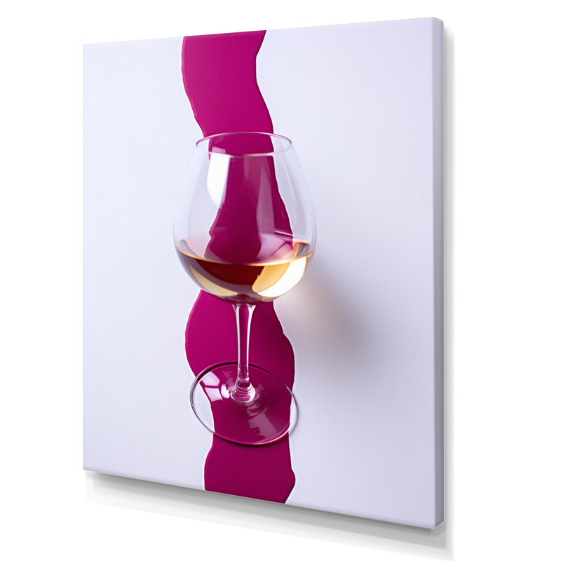 Verre à vin blanc présentation magenta, H 44 po x l 34 po x P 1,5 po, Toile tendue