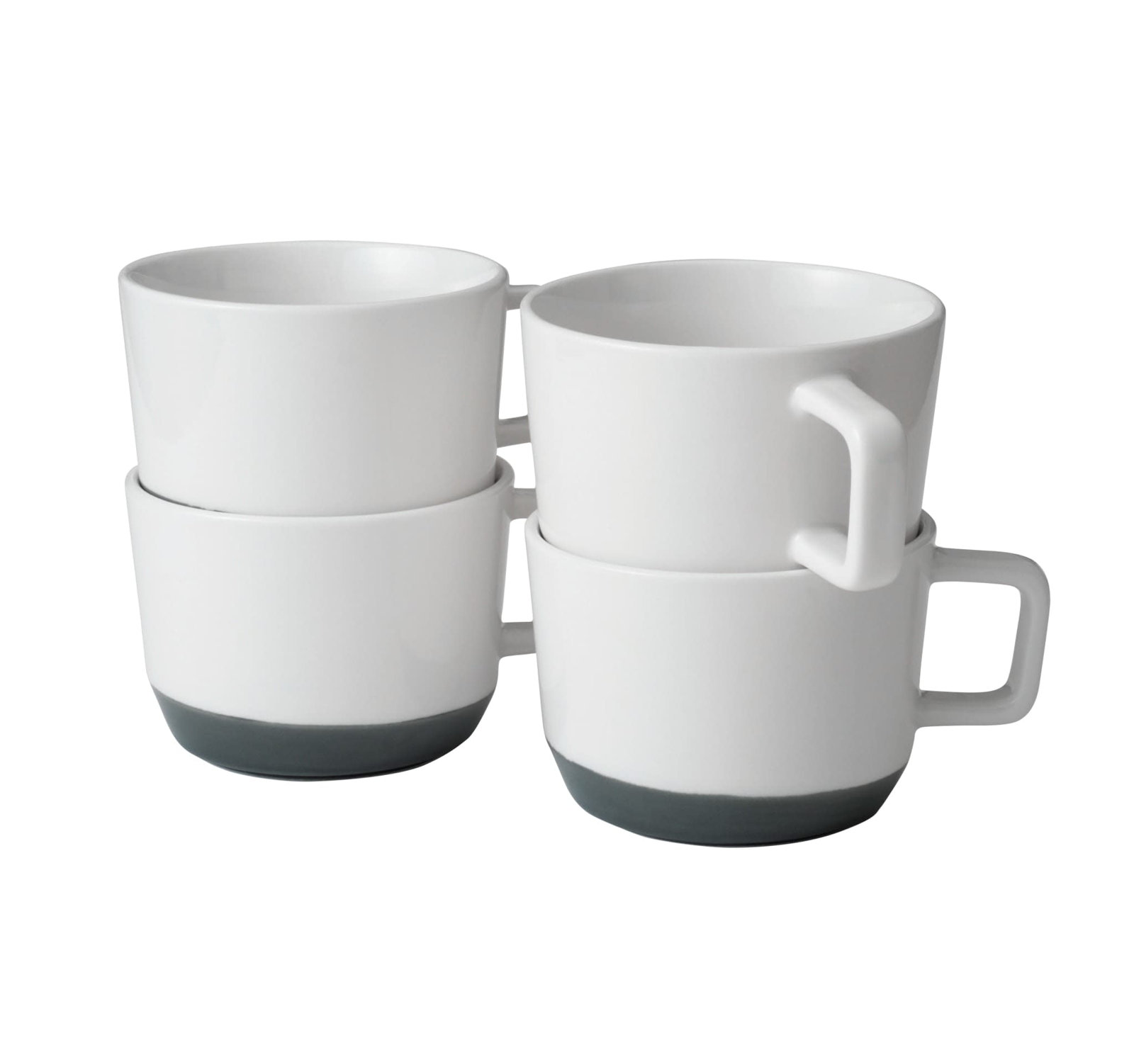 Austin Libbey 17.5-Ounce Large Porcelain Coffee Mug, Set Of 4, Himalayan Salt Pink, White/Gray