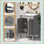 Meuble-lavabo moderne 24 po avec lavabo supérieur et armoire de rangement-969356752