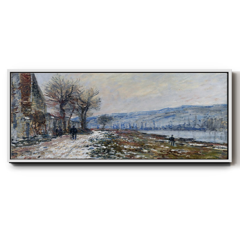«La seine à Lavacourt, effet de neige, 1879», reproduction sur toile flottante, Blanc, H 24 po x l 60 po x P 1,5 po