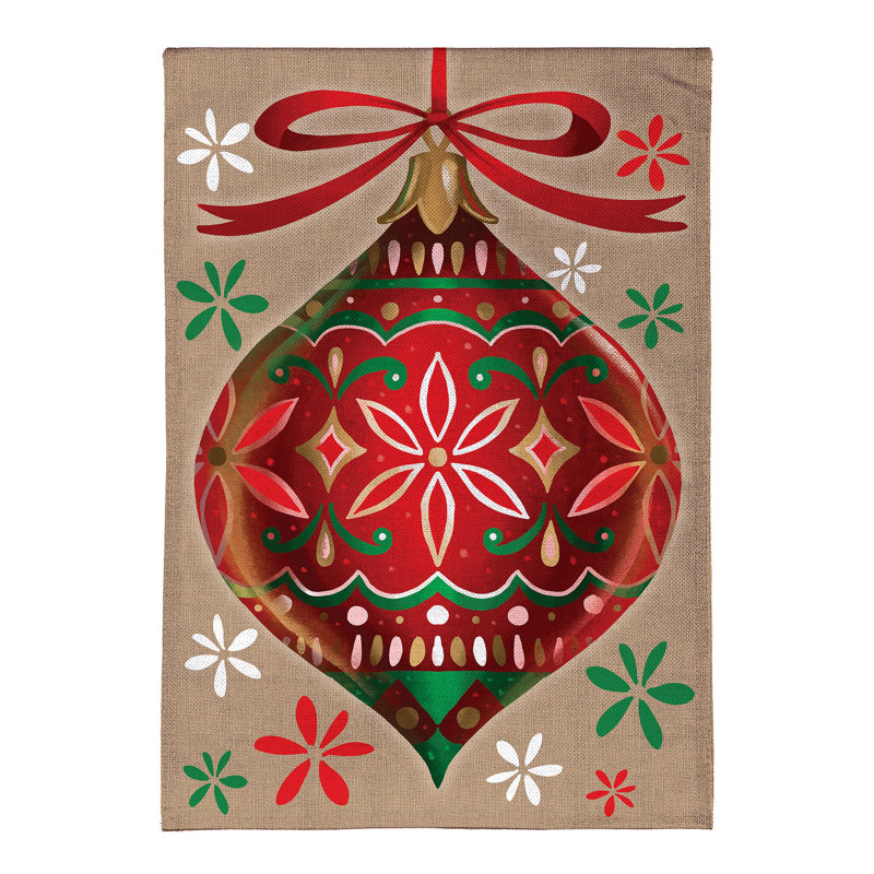 Ornement de Noël vif drapeau de maison en toile de jute