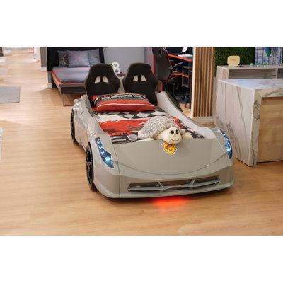 Aadyanth Twin Race Car Bed, Remote Control, LED Lights, Sound FX, Rear Seat