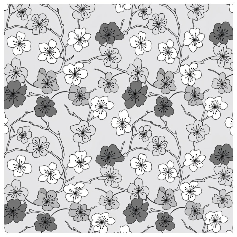 Couvertures à motifs de fleurs de cerisier, L 50 po x H 60 po