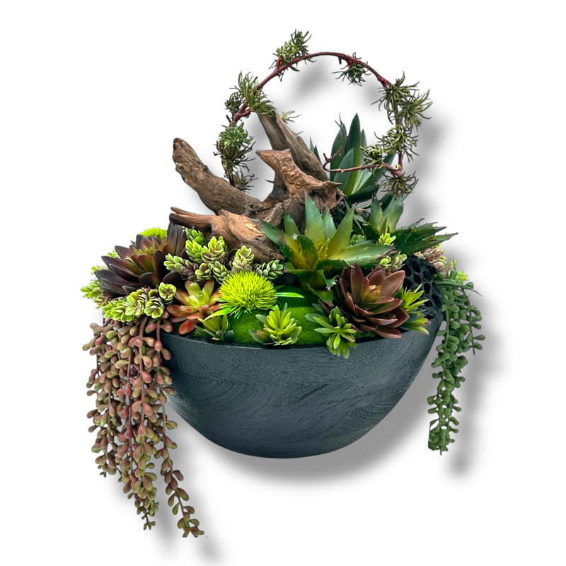 Grand vase circulaire noir en bois