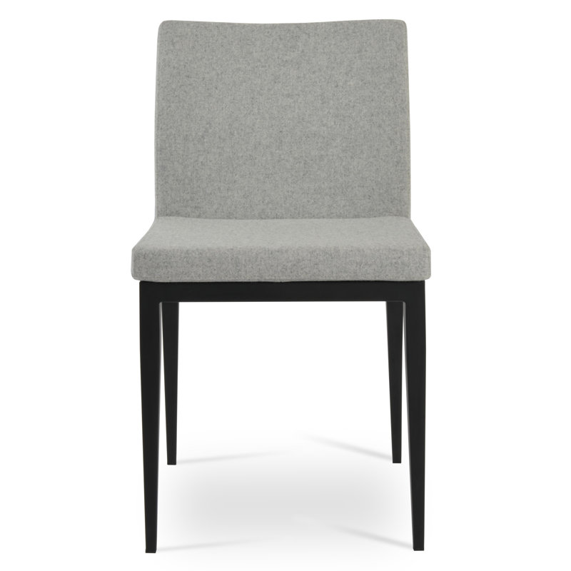 Chaise d'appoint Aria, Laine argentée, Noir