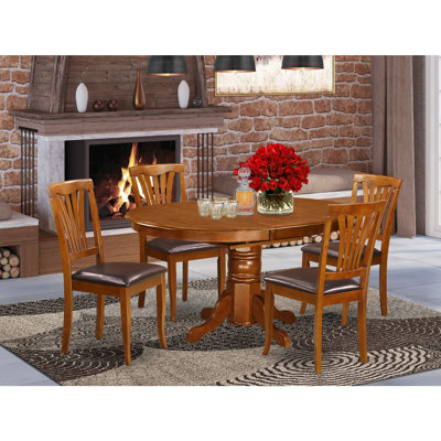 Hotham 7 Piece Extendable Solid Wood Dining Set in Saddle Brown by Charlton Home