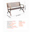 Banc d'extérieur de 127 cm (50 po) avec structure métallique à lattes, assise confortable et incurvée pour porche et terrasse, montage rapide.