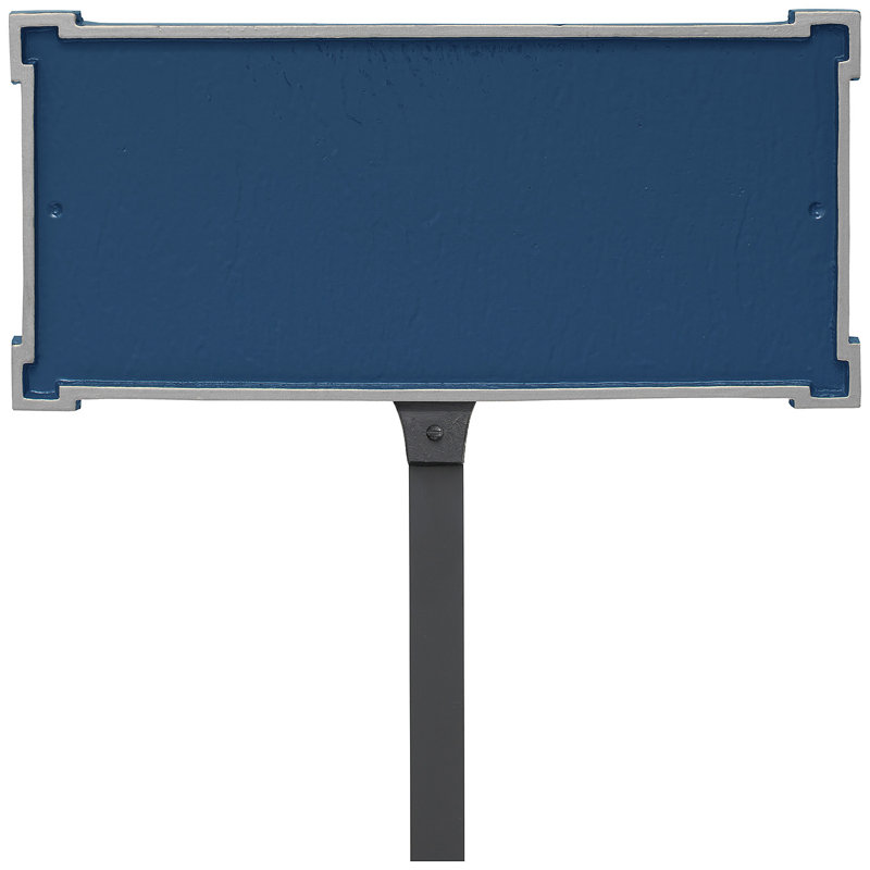 New Yorker 1-Line Lawn Address Sign, Yes, Sea Blue/Silver