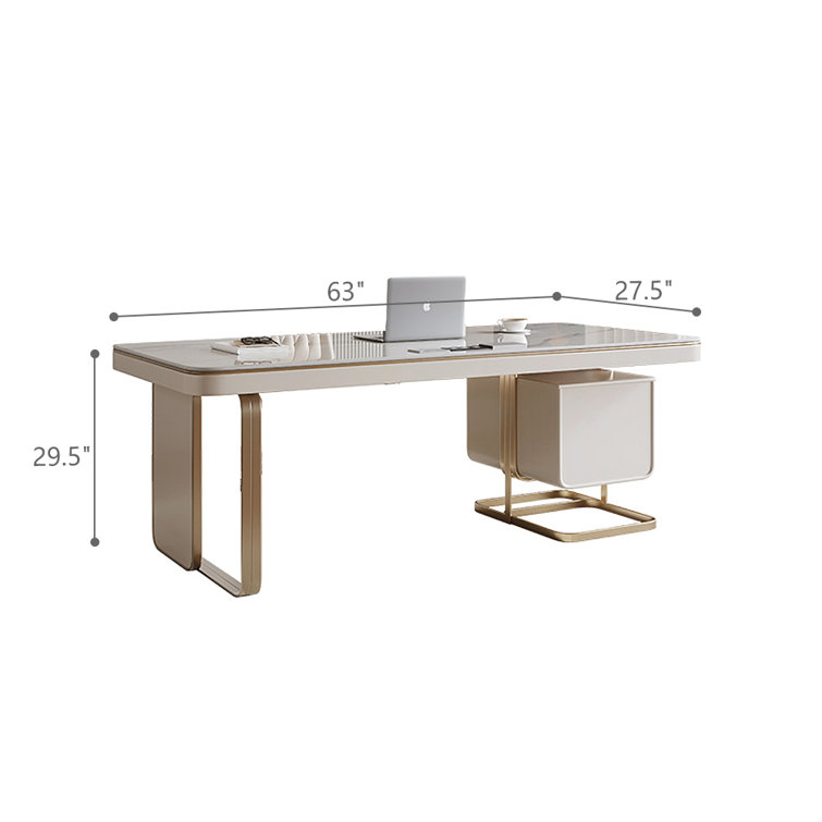 Modern Luxury Home Office Desk Stone Top Table Computer Executive Study Desk