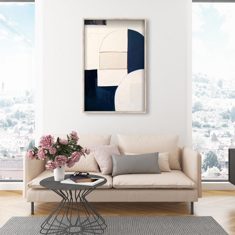 Oliver Gal Sunset Serenity IV Abstract - Luxury Shadowbox Framed Wall Art, Cream, 26" H x 18" W