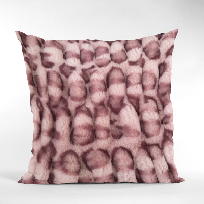 Pink Leopard Faux Fur Luxury 20" x 20" Throw Pillow