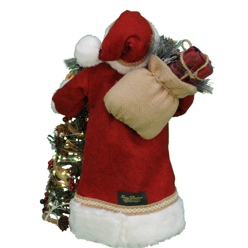 Lighted Woodland Pine Santa
