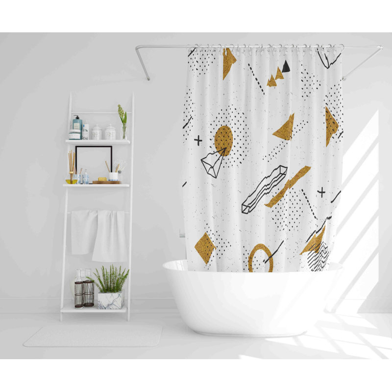 Leeroy Polyester Shower Curtain Set, 177cm H x 177cm W