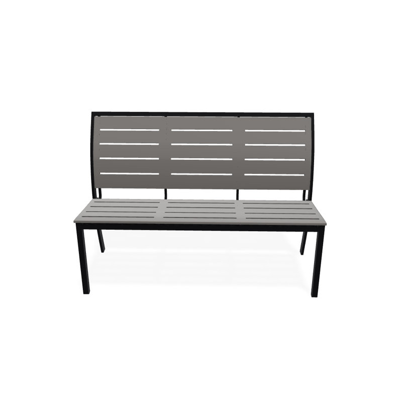 Banc de parc empilable aluminium Bazza, Désert texturé, Gris chaud PY0