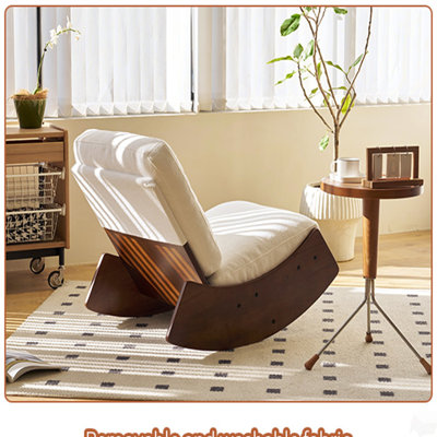 Chaise berçante confortable, fauteuil oscillant rembourré de haute qualité, structure en bois massif, parfaite pour les réglages multiples de la chaise de lecture pour la chambre à coucher, le salon, ensemble de 2