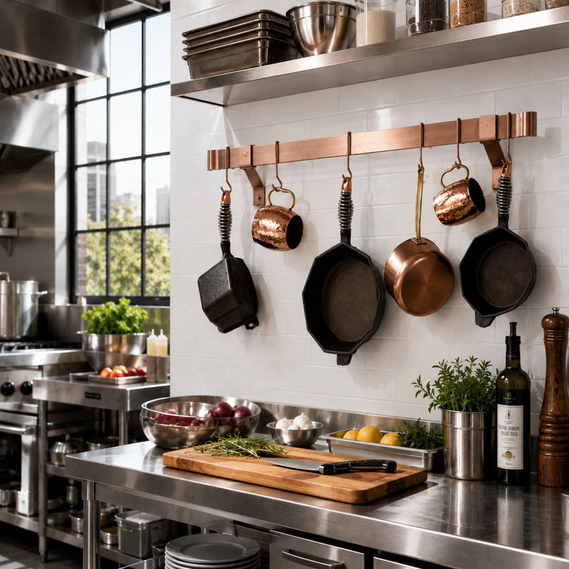 Handcrafted Wall Mounted Pot Rack