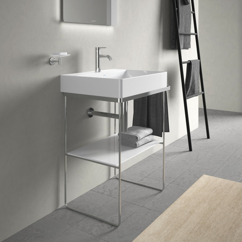 Base de meuble-lavabo simple mural Duravit DuraS Square de 26,125 po seulement, Chrome