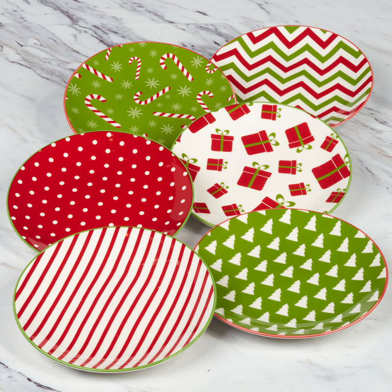 Holiday Fun Canape Plate, 6in asst
