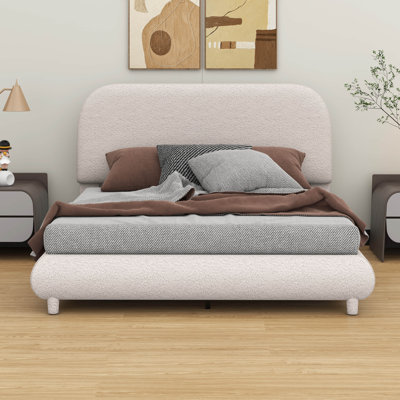 Lit plateforme en tissu d'ameublement Teddy