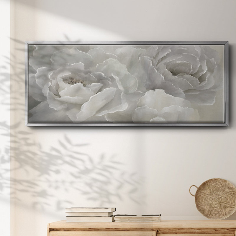 Doux pivoine, toile encadrée, H 8 po x l 20 po