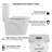 Bothwa Home 30.3"H Antimicrobial Ceramic 1.1/1.6 GPF Elongated Comfort Height Floor Mounted One-Piece Toilet, Soft Seat Close, Stain Resistant, Scratch Resistant, Leak Resistant