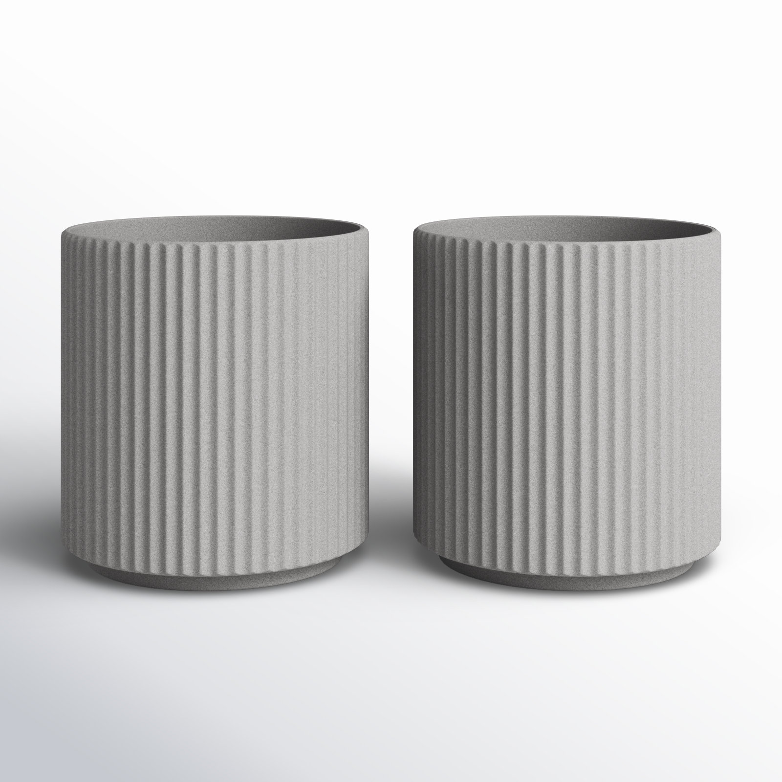 Demi Series 19" Pot Planter, 2, Gray, 19.75" H x 18.5" W x 18.5" D
