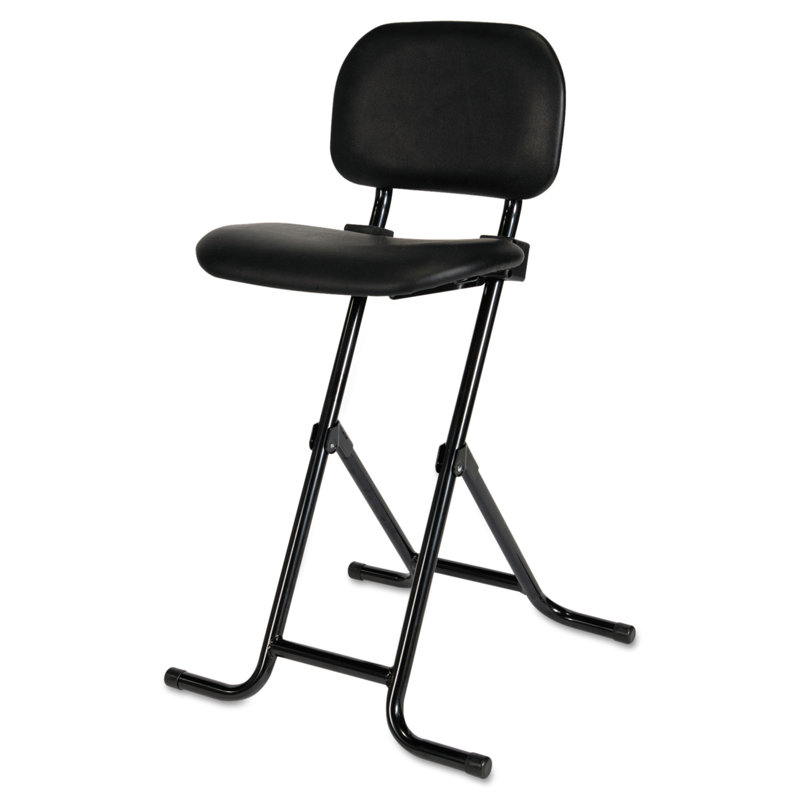 Backed Adjustable Height Ergonomic Industrial Stool with Footring