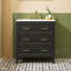 Ensemble de meuble-lavabo classique en bois de pin avec lavabo en céramique - 3 tiroirs de rangement, prêt pour le robinet de 4 po, facile à assembler?-219210314