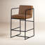 Tabouret en cuir véritable Sidney-1329357496