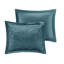 Housse de couette double / grand en velours bleu pervenche avec coussin - attrait pour une touche luxueuse-128737984-128737985