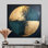 Minimal Moon bleu marine et or - salon d'art mural géométrique