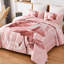 Ensemble de literie 3 pièces réversible rose en microfibre toutes saisons-122494926-122494924